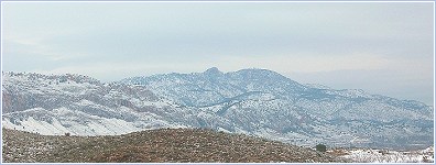 La Sierra de Ricote nevada el 29 de Enero de 2006, panormica desde la C-415 a la altura del Embalse de la Cierva