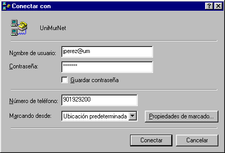 Mi PC - Acceso telefnico a redes - UniMurNet