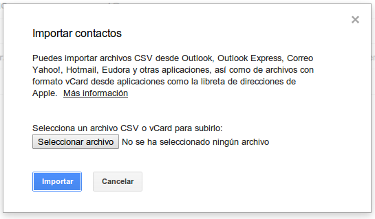 Importar contactos de Gmail