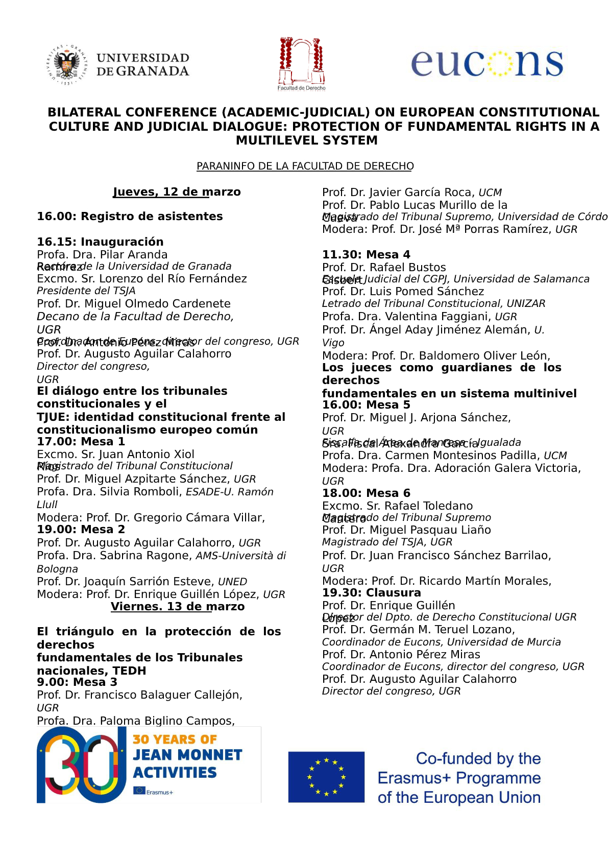 Bilateral conference academic-judicial – Granada