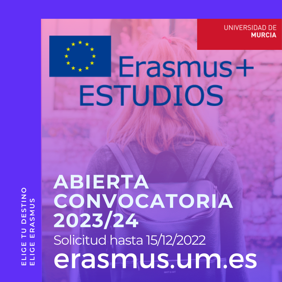 Abierta la Convocatoria Erasmus+ para movilidad de estudiantes con fines de estudio para el curso 2023/24
