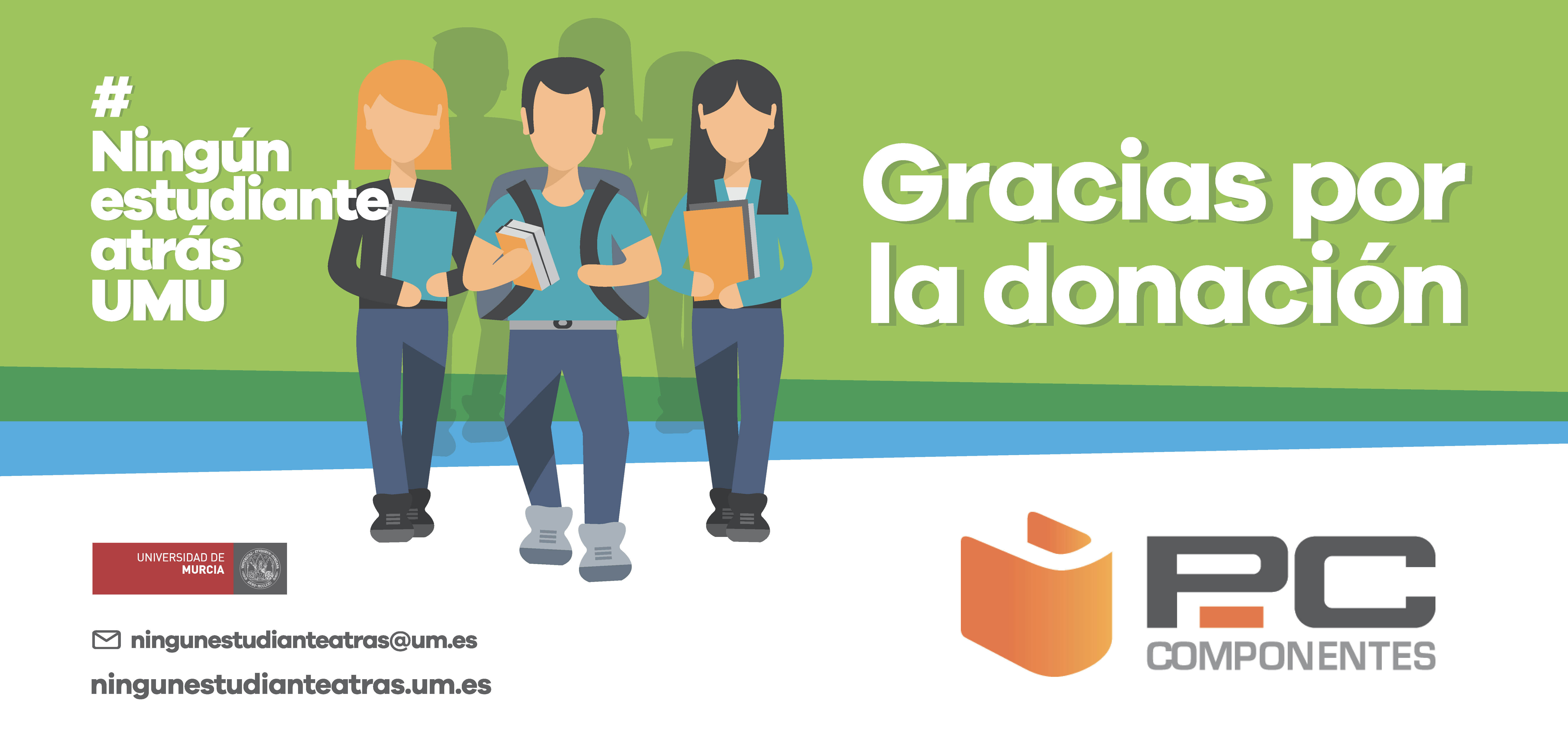 El ecommerce PcComponentes se suma a la campaña solidaria de la Universidad de Murcia para que ningún alumno abandone sus estudios por el Covid19