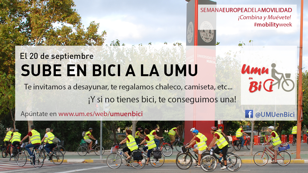 Cartel subida en bici al Campus Espinardo 20 de septiembre