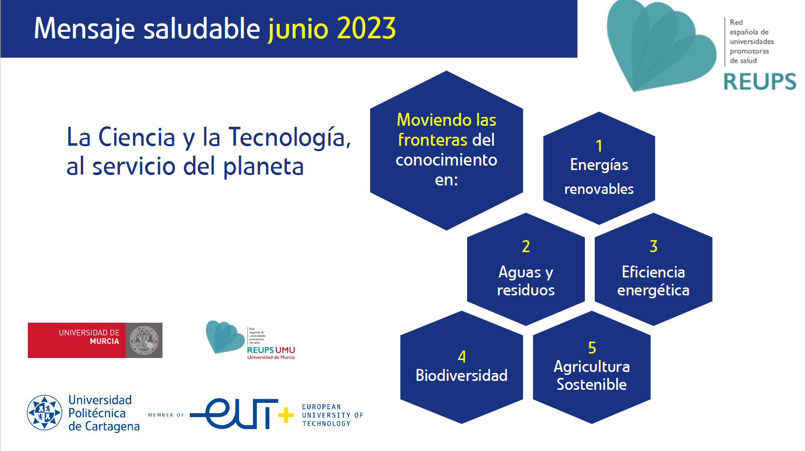 Mensaje Saludable Junio 2023: La ciencia y la tecnología, al servicio del planeta