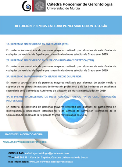 III Edición premios Cátedra Poncemar Gerontología