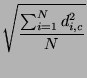 $\displaystyle \sqrt{{\frac{\sum_{i=1}^{N} d_{i,c}^2}{N}}}$