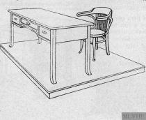 Mesa, sillón y tarima para la mesa del profesor 2/241