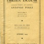 Antonio Pérez. Librería Escolar hijos de 1944.