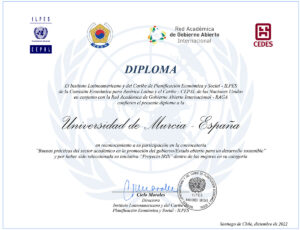 Diploma de RAGA a la Universidad de Murcia (España)